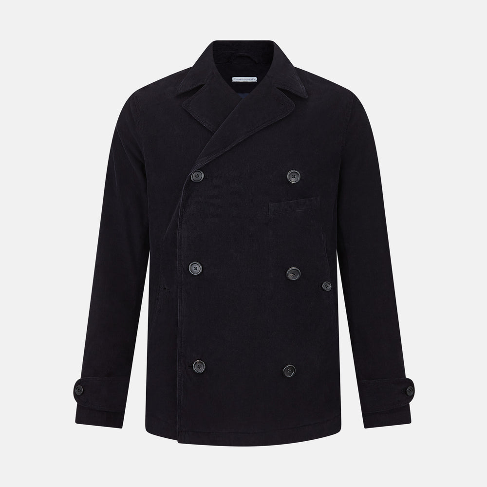 Navy Kingston Corduroy Caban Jacket