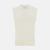 View 1 of product White Cashmere V-neck Vest