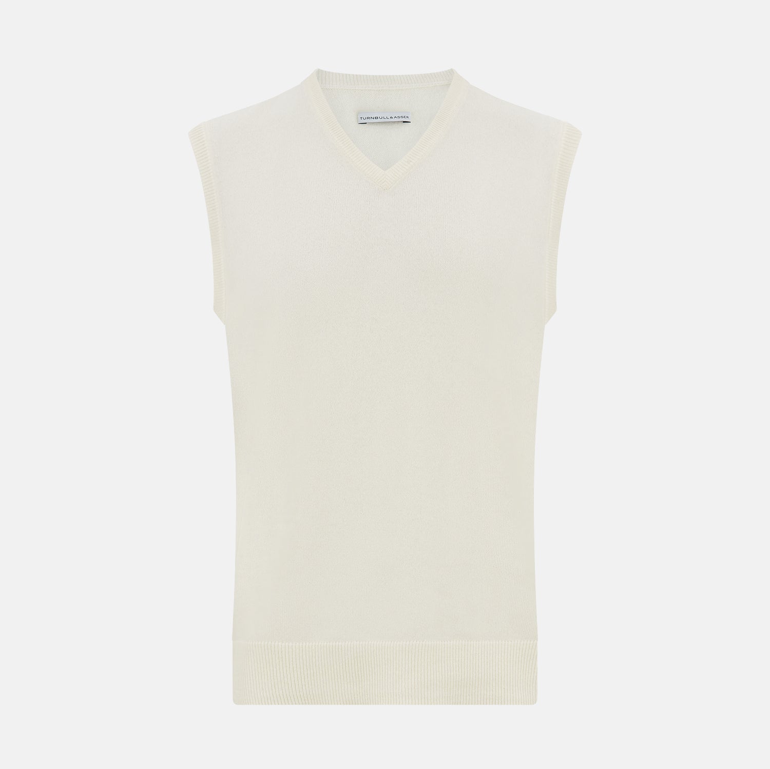View 1 of product White Cashmere V-neck Vest