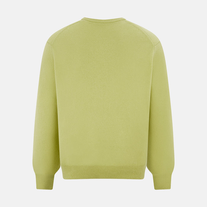Melon Green Cashmere V-Neck Jumper Image 2
