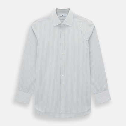 Navy and Brown Pinstripe Mayfair Shirt