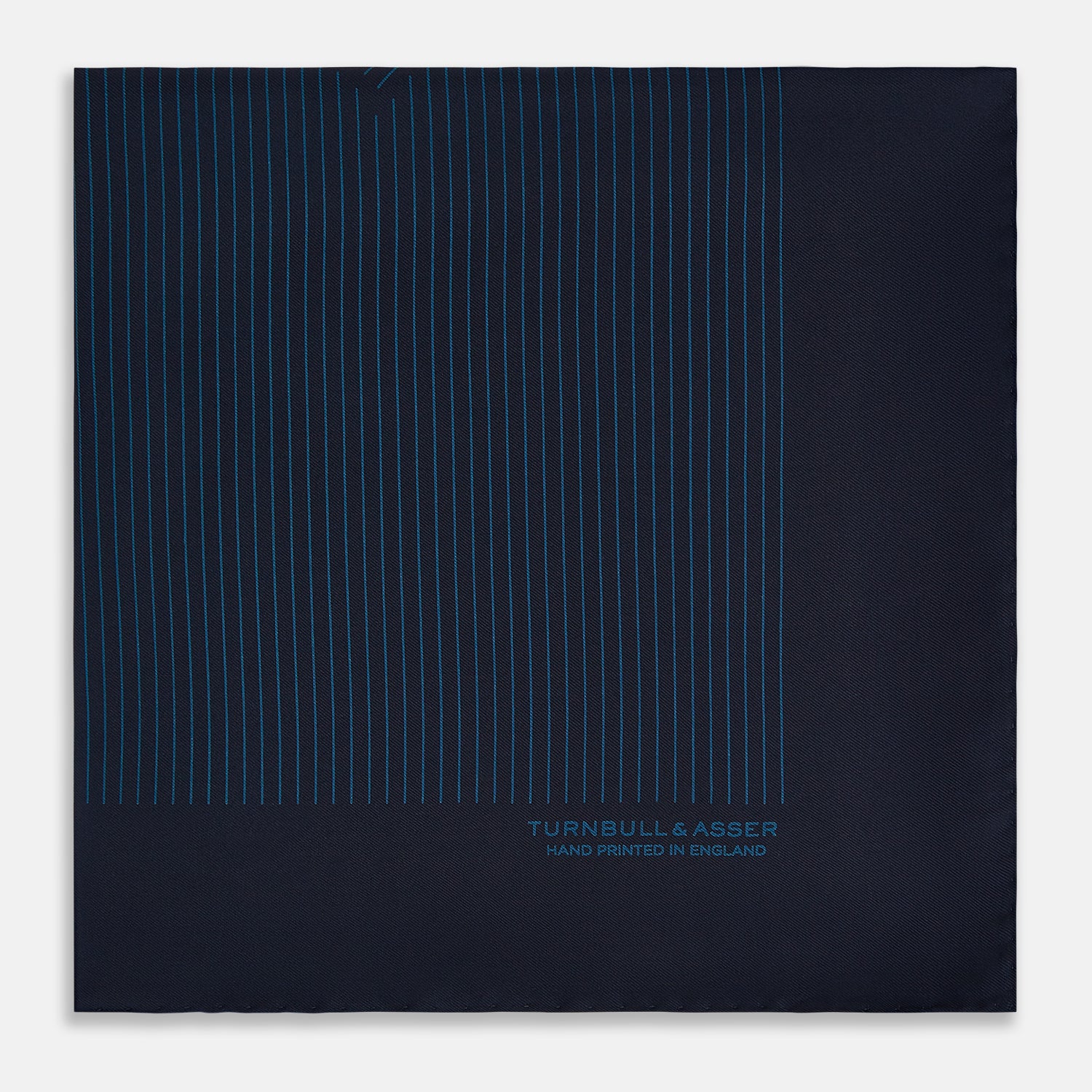 View 4 of product Navy and Blue Stripe Silk Pocket Square