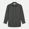 Dark Green Cotton Melange Regular Fit Mayfair Shirt