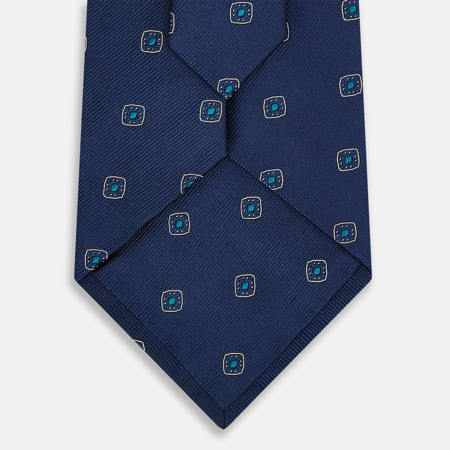 View 3 of product Navy Geometric Silk Tie