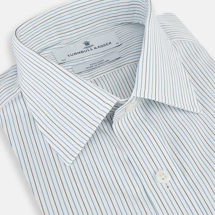 Navy and Brown Pinstripe Mayfair Shirt