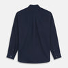 Navy Weekend Fit Nevis Cotton-Cashmere Shirt With Dorset Collar And 1-Button Cuffs