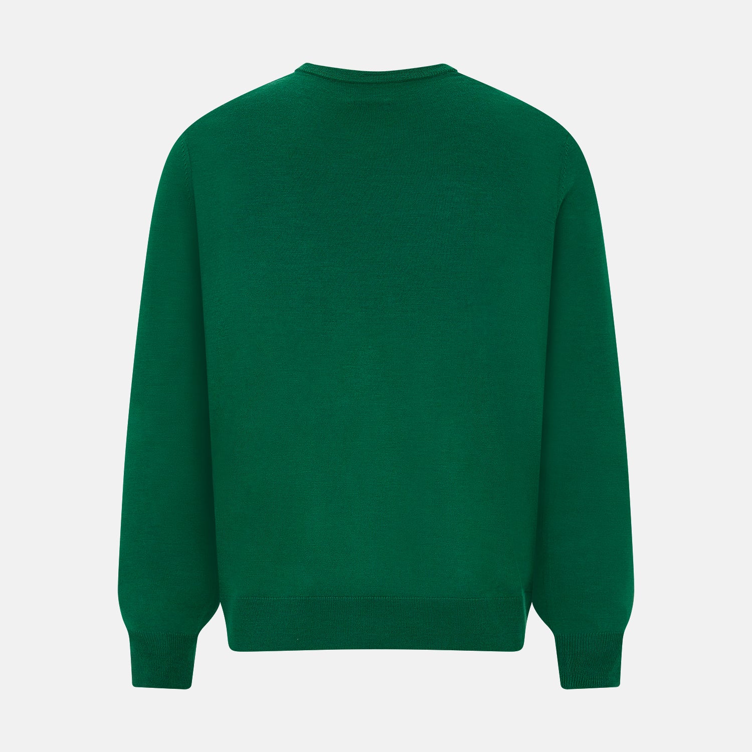 View 3 of product Hunter Green Fine Merino V-Neck Jumper