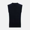 Navy Cashmere Round Neck Vest