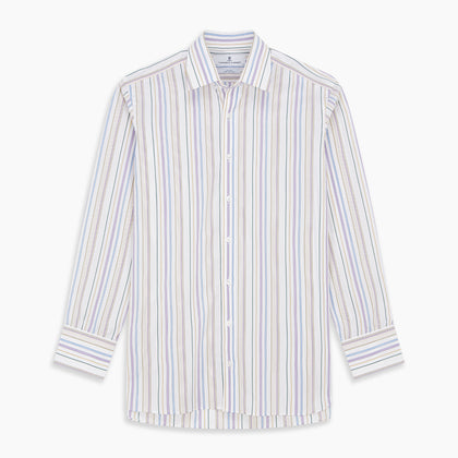 Colourful Garden Multi Stripe Cotton Regular Fit Mayfair Shirt Image 5