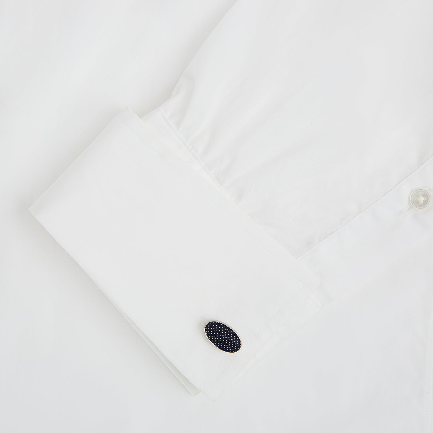 View 3 of product Navy Dotted Oval Cufflinks