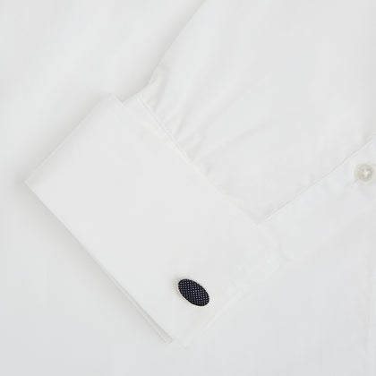 Navy Dotted Oval Cufflinks Image 2