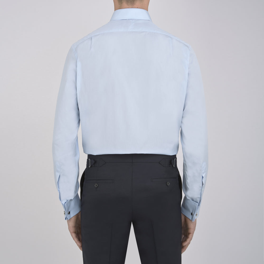 Light Blue Sea Island Quality Cotton Shirt with T&A Collar and Double Cuffs