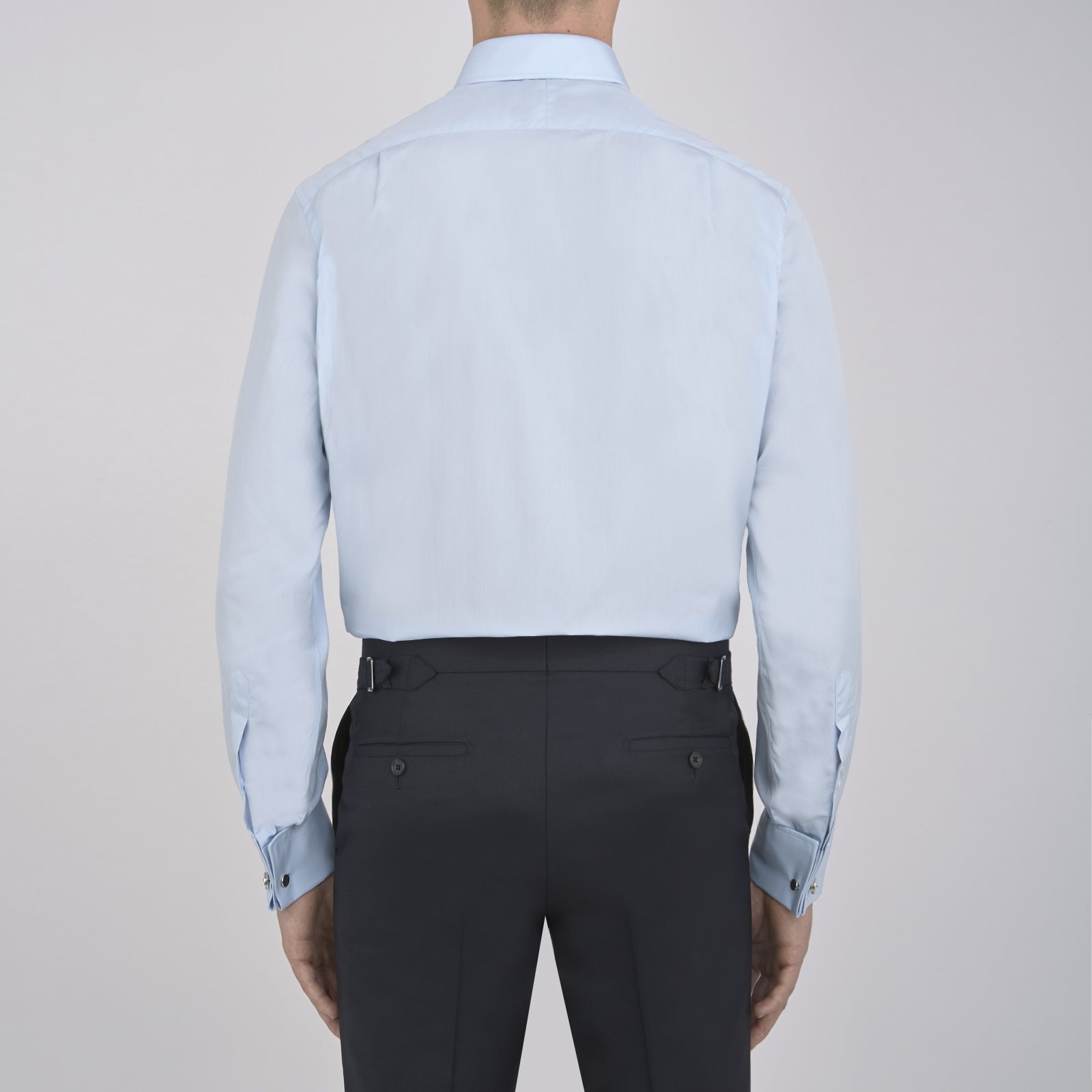 View 6 of product Light Blue Sea Island Quality Cotton Shirt with T&A Collar and Double Cuffs