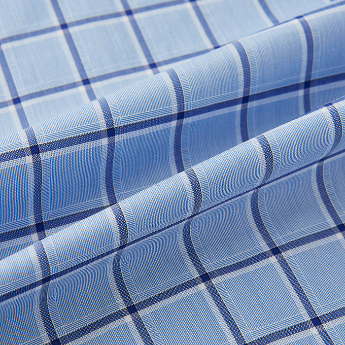 Blue and Navy Windowpane Mayfair Shirt Image 5