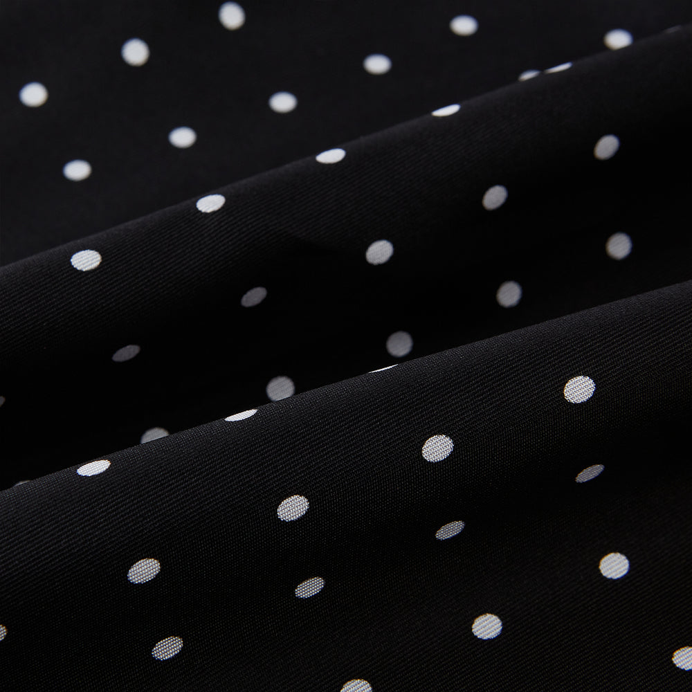 Black and White Spotted Silk Scarf