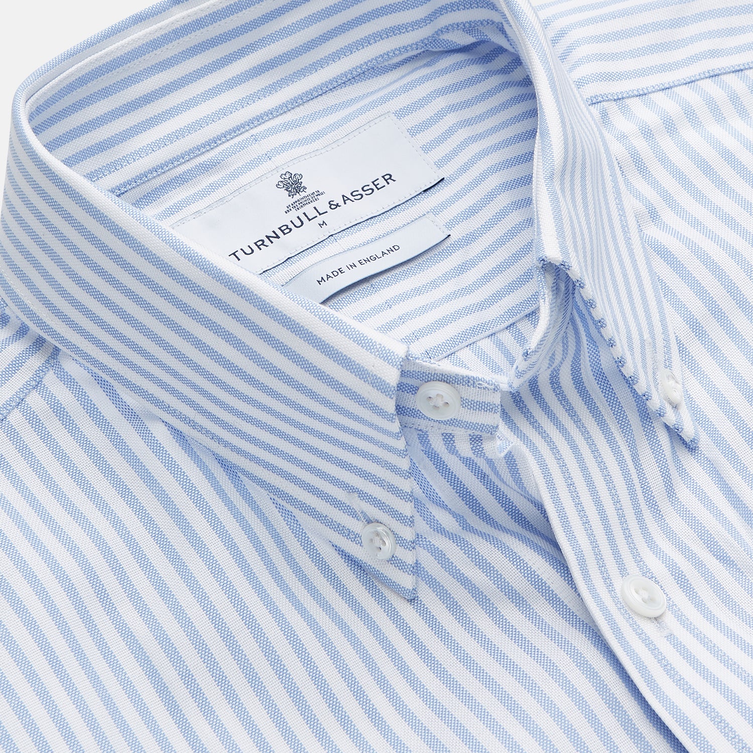 View 2 of product Pale Blue Stripe Weekend Fit Hayne Shirt With Dorset Collar And 1-Button Cuffs