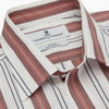 View 4 of product Red, Blue & White Stripe Weekend Fit Shirt with Derby Collar & 1-Button Cuffs