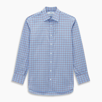 Blue and Burgundy Windowpane Mayfair Shirt Image 6