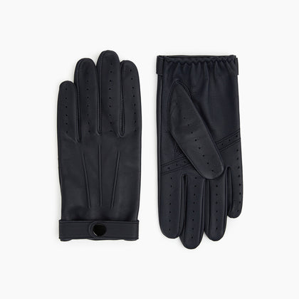 Navy Hairsheep Leather Touchscreen Driving Gloves Image 2