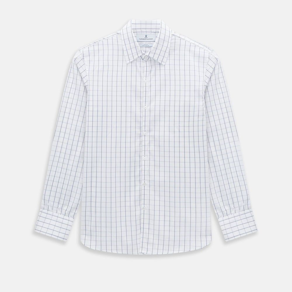 Dark Navy Double-Line Checked Westminster Shirt