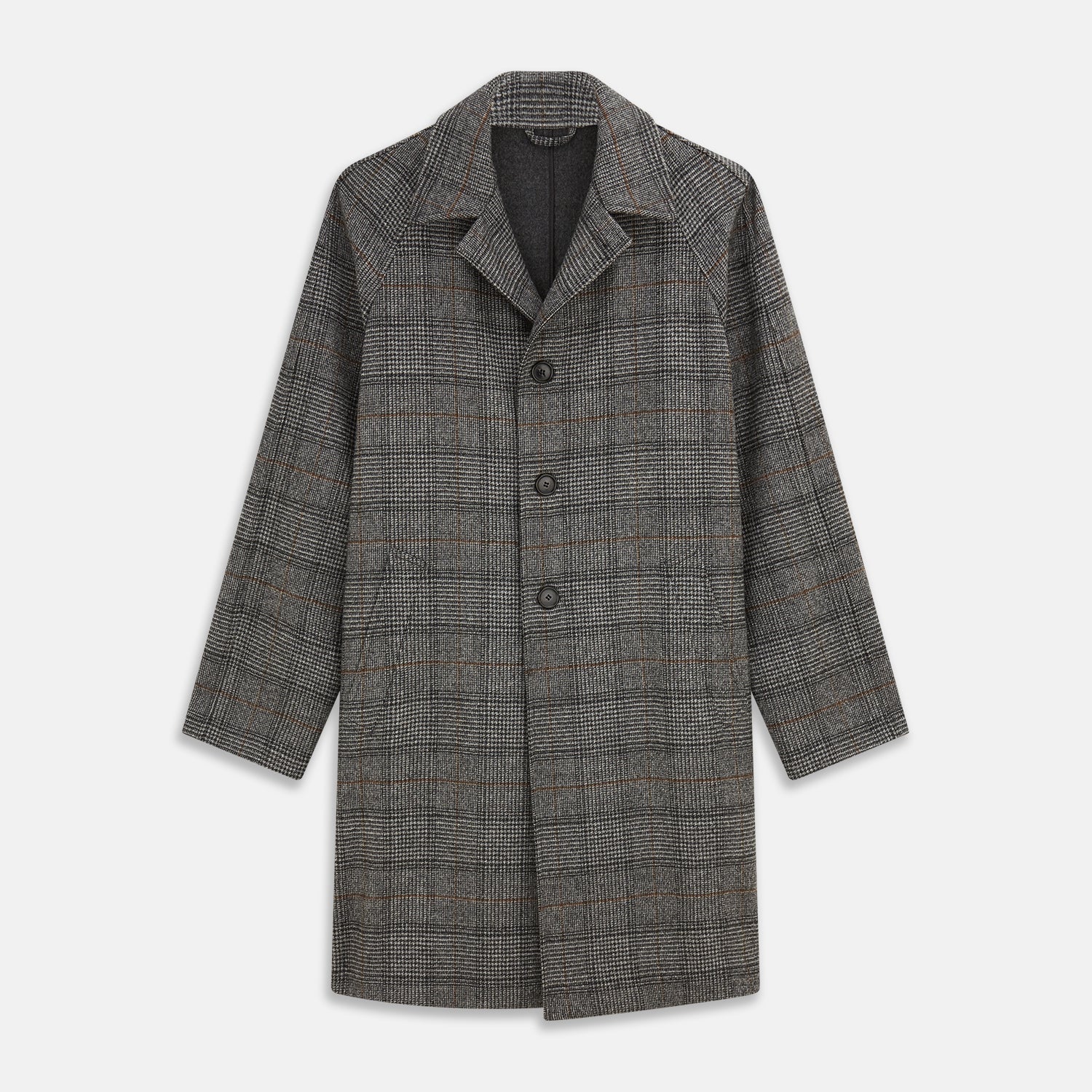View 1 of product Grey Multi Check Wool Bernard Car Coat