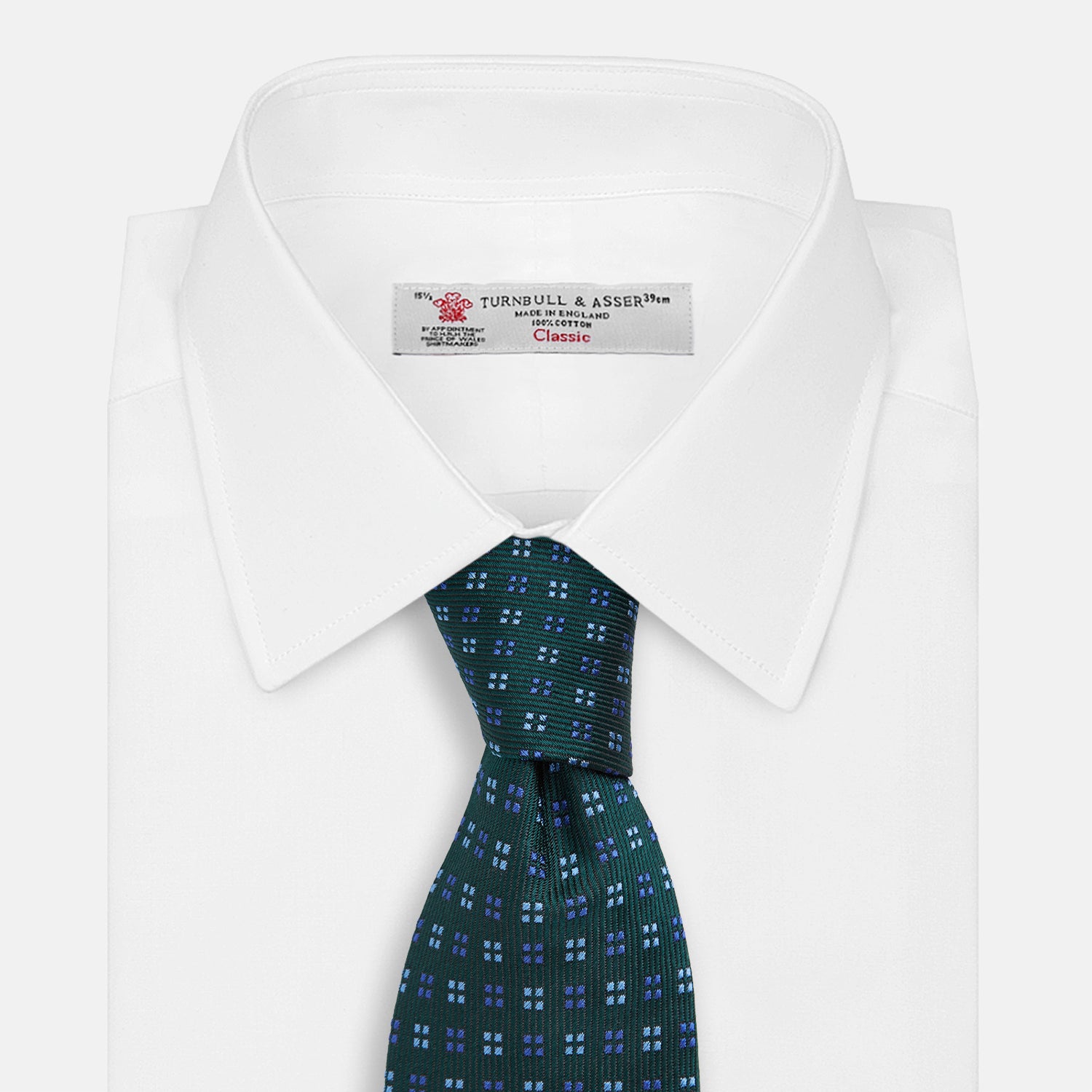 MINI SQUARE SPOT FOREST GREEN BLUE TIE