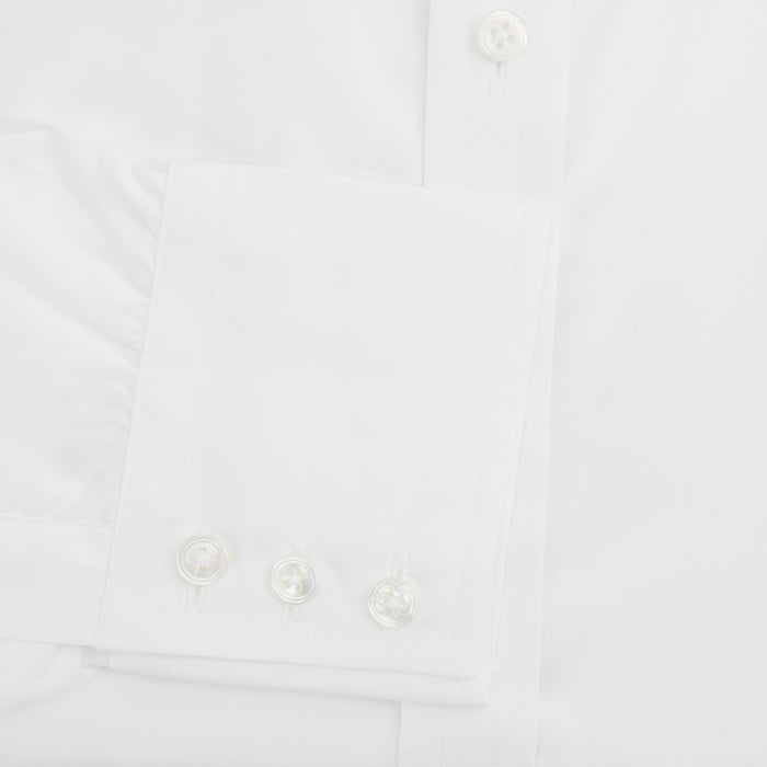 White West Indian Sea Island Cotton Shirt with T&A Collar and 3-Button Cuffs Image 2