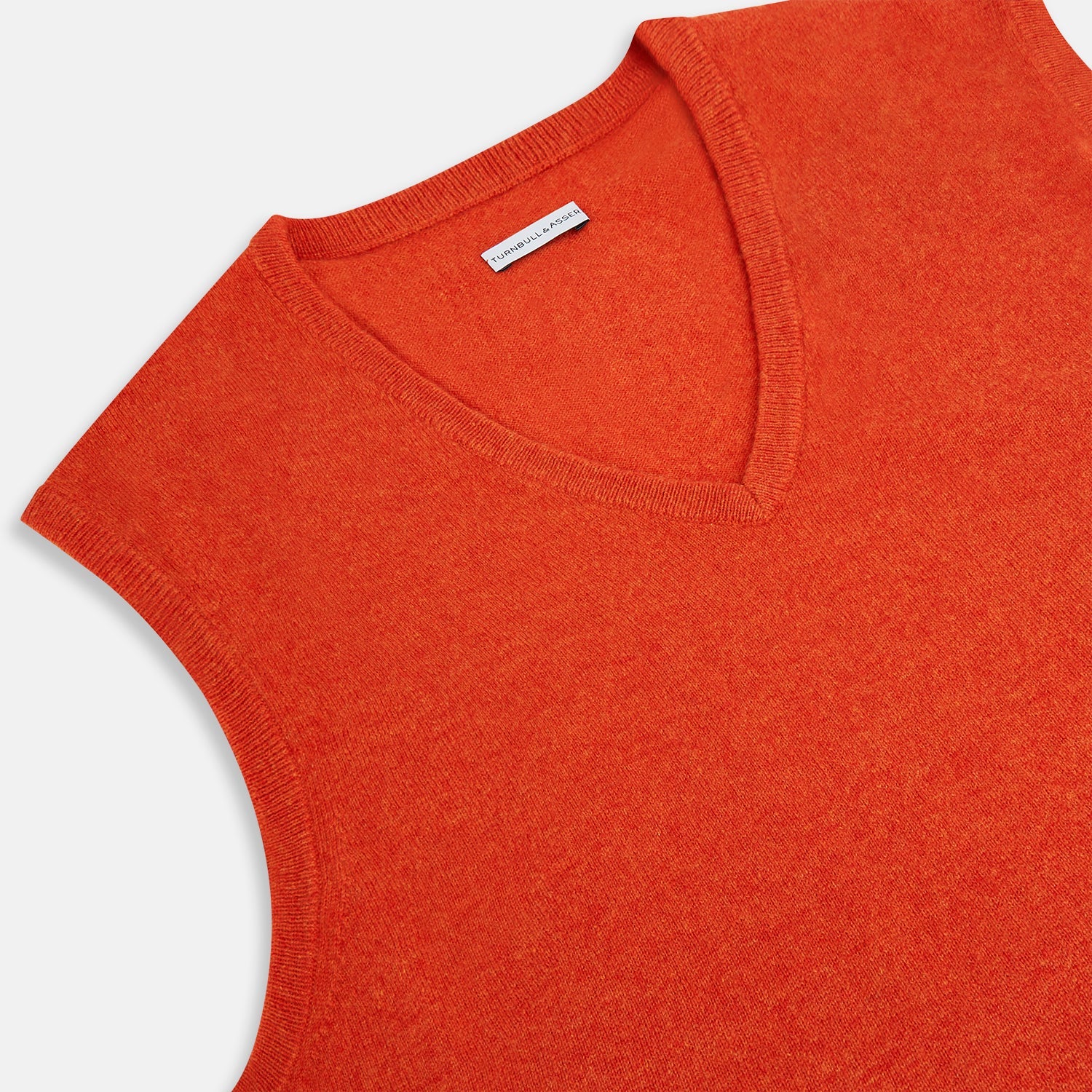 View 2 of product Red Orange Cashmere Sleeveless Vest
