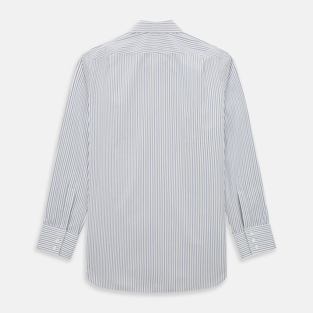 Brown and Blue Shadow Stripe Mayfair Shirt