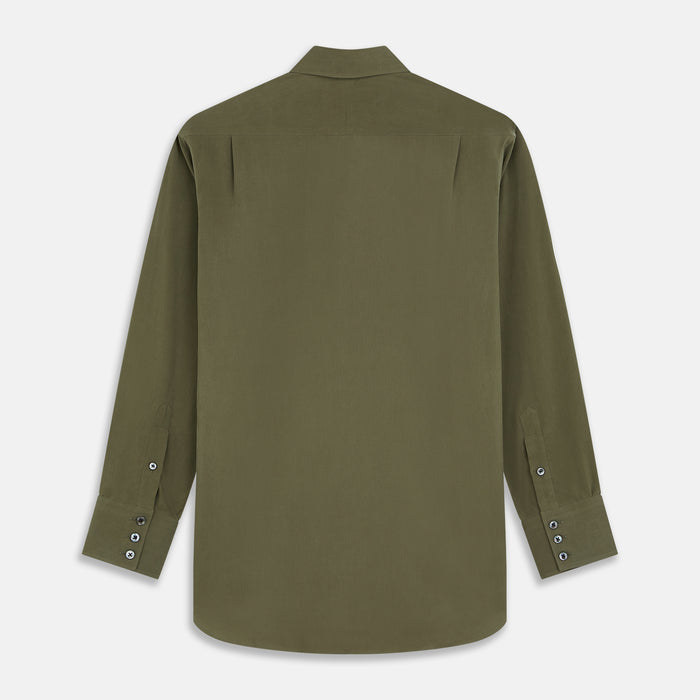 Green Silk Regular Fit Flaxton Shirt Image 4