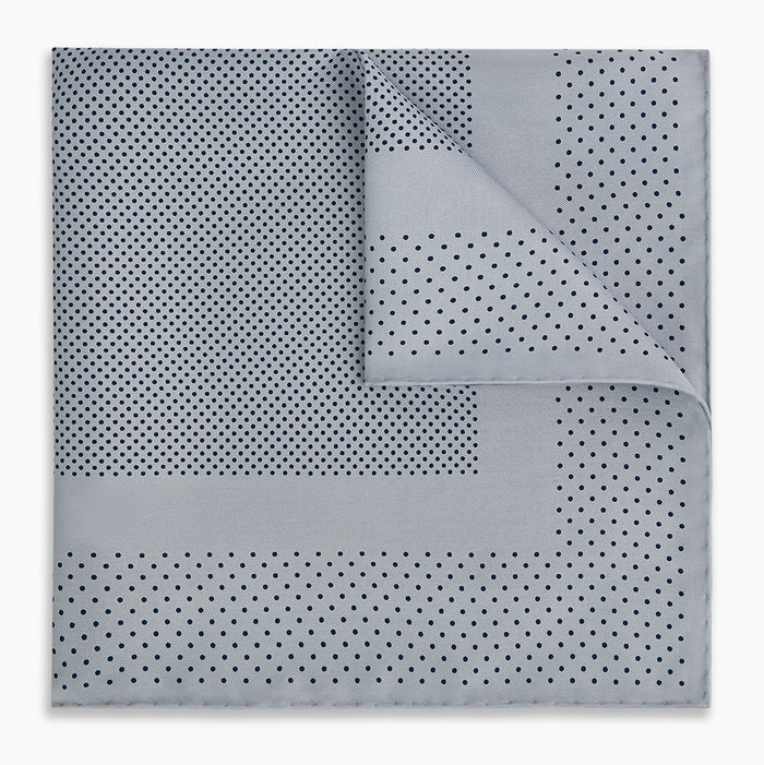 Grey Dot Silk Pocket Square Image 4