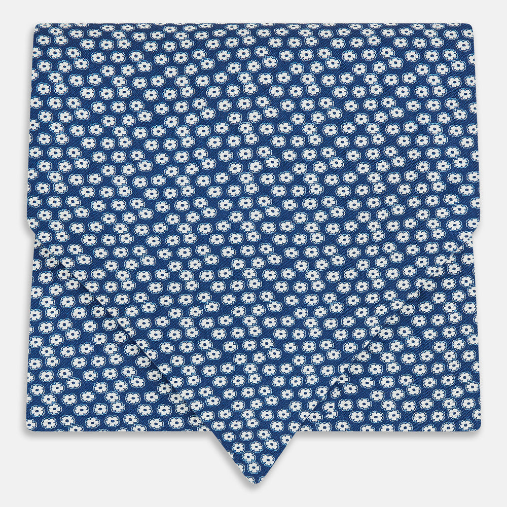Azzurro Flower Patterned Silk Cravat