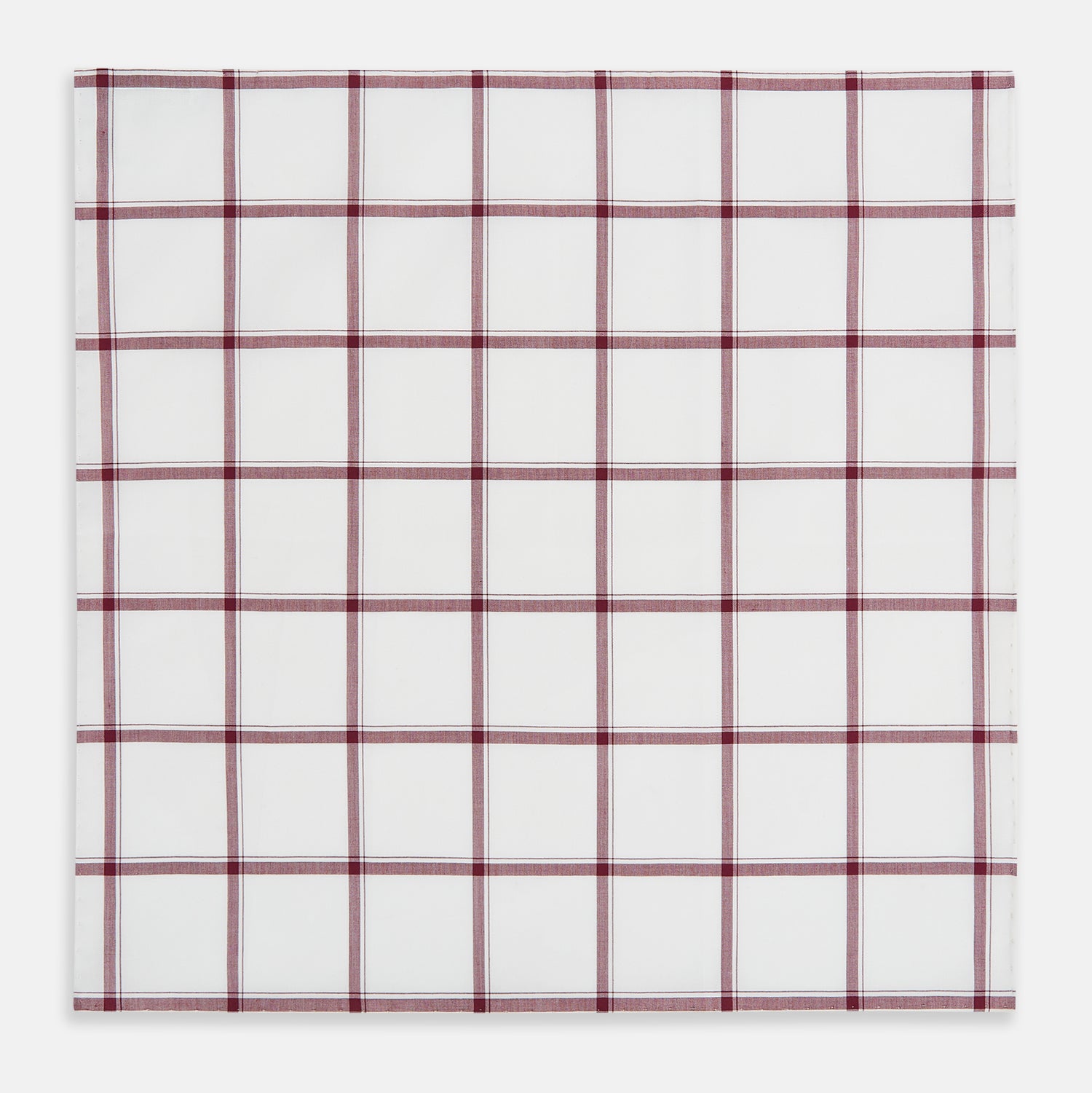 View 3 of product Burgundy Grid Check Hand-Rolled Handkerchief