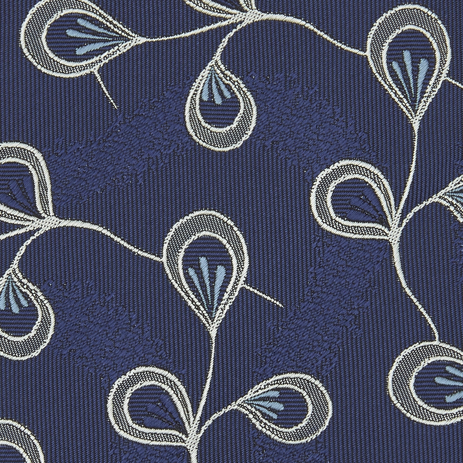 View 4 of product Navy Jacquard Silk Floral Tie