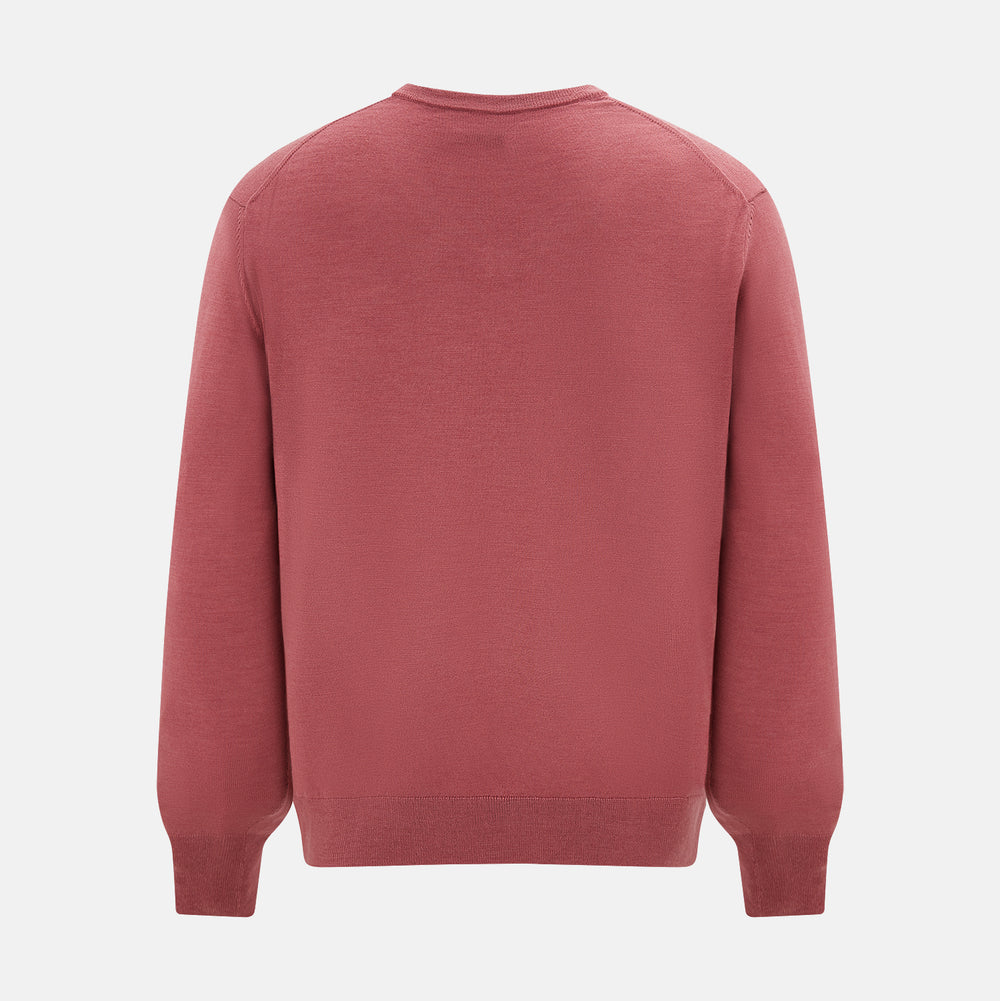 Antique Pink Merino V-Neck-Jumper