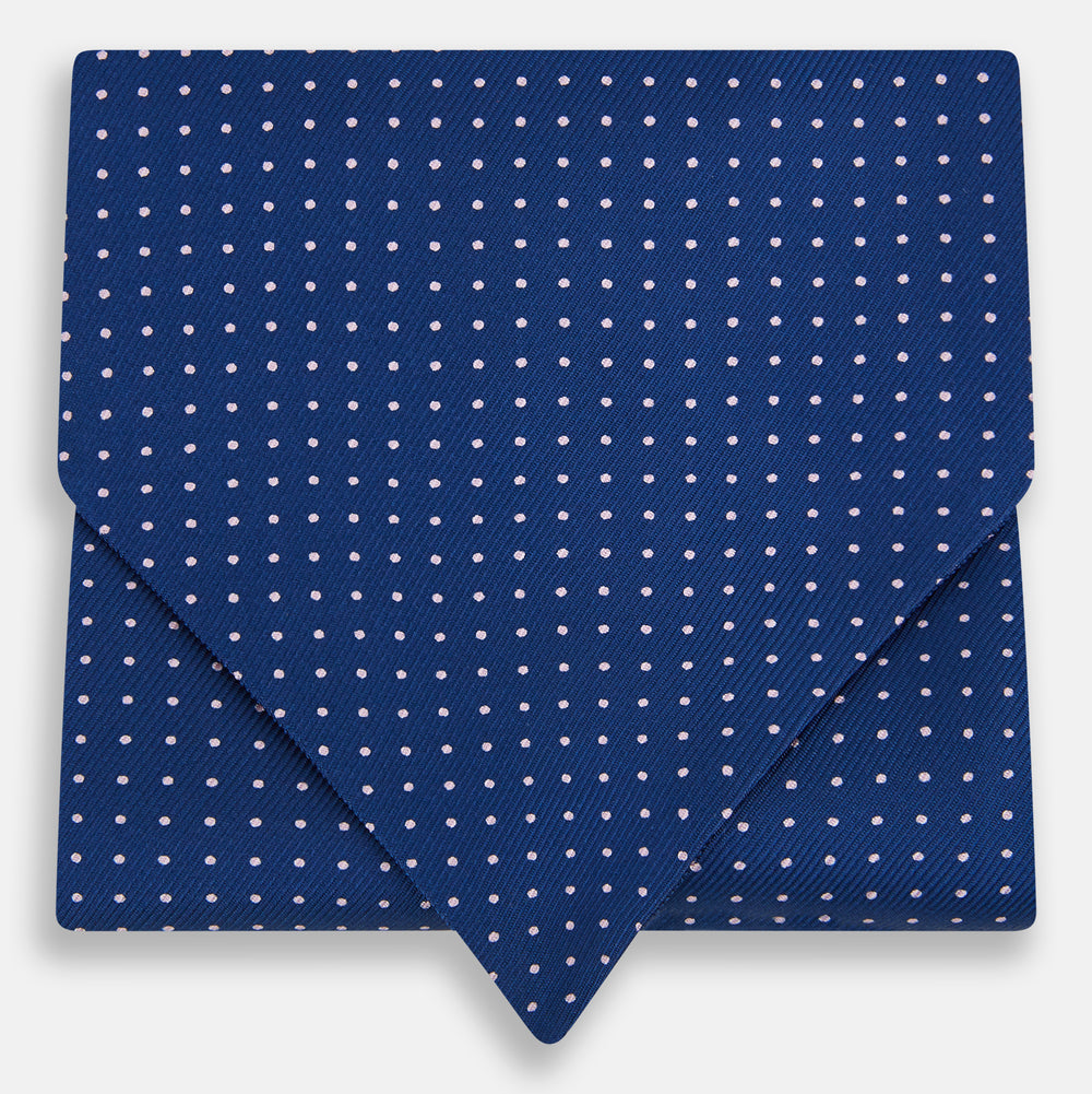 Pink Dot and Royal Blue Silk Cravat