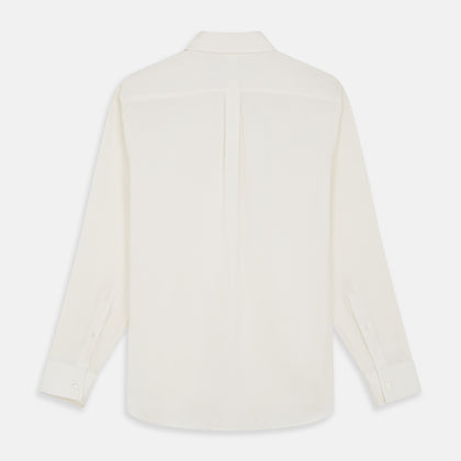 Cream Silk Long Point Embroidered Eamon Shirt Image 4
