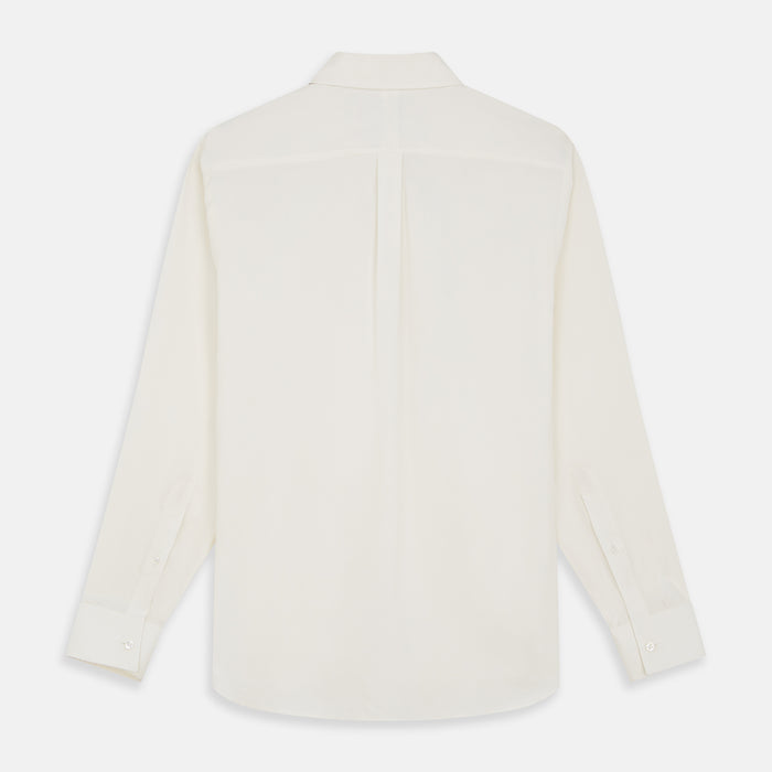Cream Silk Long Point Embroidered Eamon Shirt Image 4