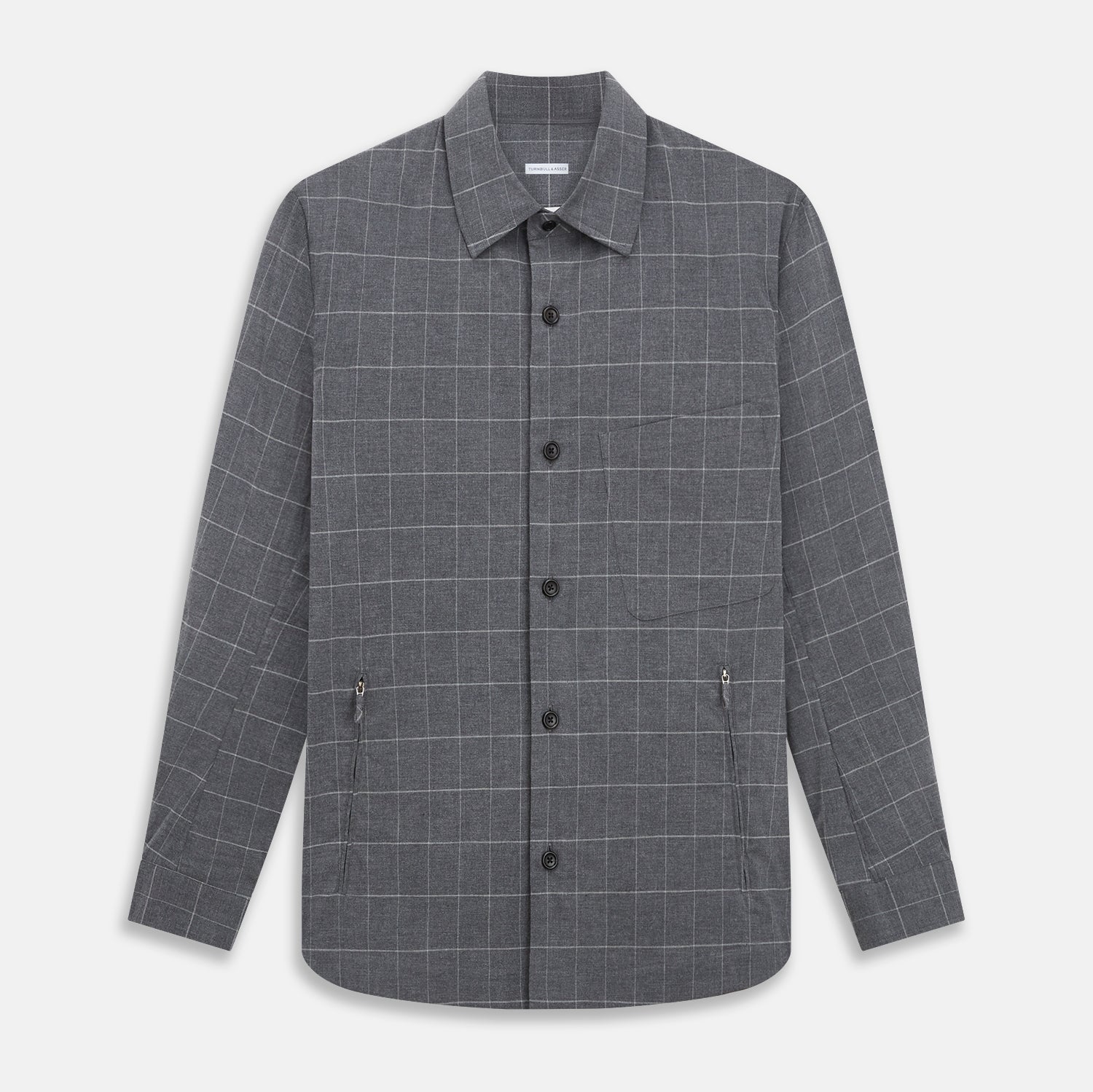 View 1 of product Charcoal Melange Check Hampstead overshirt