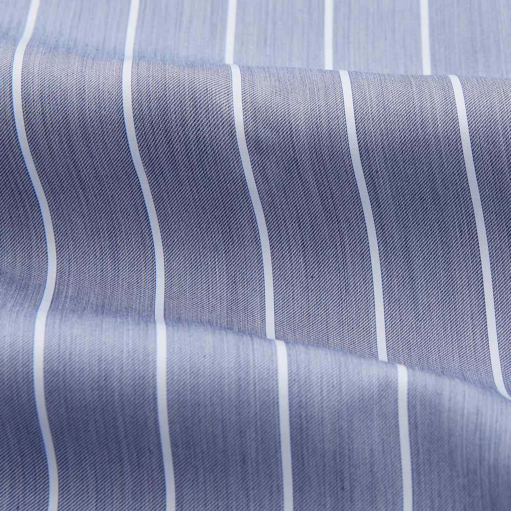 Pale Blue and White Pinstripe Cotton Blend Weekend Fit Finch Shirt