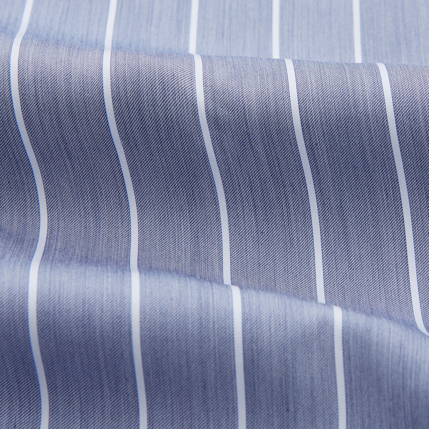 View 4 of product Pale Blue and White Pinstripe Cotton Blend Weekend Fit Finch Shirt