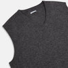 View 2 of product Charcoal Grey Melange V-neck Cashmere Vest