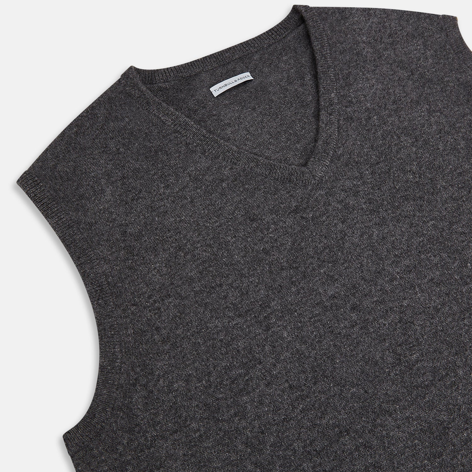 View 2 of product Charcoal Grey Melange V-neck Cashmere Vest