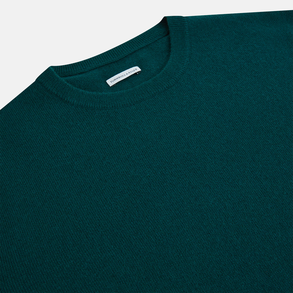 Moss Green Cashmere Round Neck Jumper