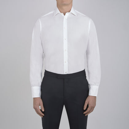 Sea Island Cotton Classic Fit White Shirt Image 1