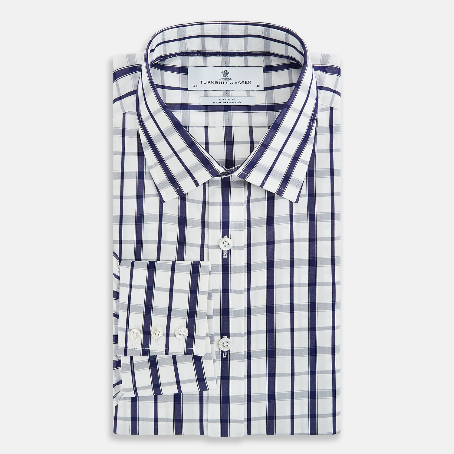 View 5 of product Navy Plaid Check Mayfair Shirt