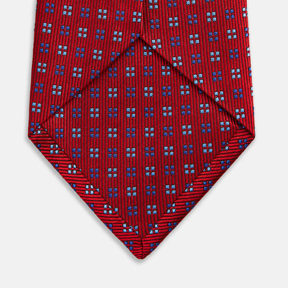 MINI SQUARE SPOT TULIP RED BLUE TIE Image 3