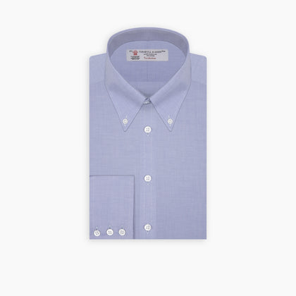 Blue Royal Oxford Cotton Shirt with Button-Down Collar and 3-Button Cuffs Image 6