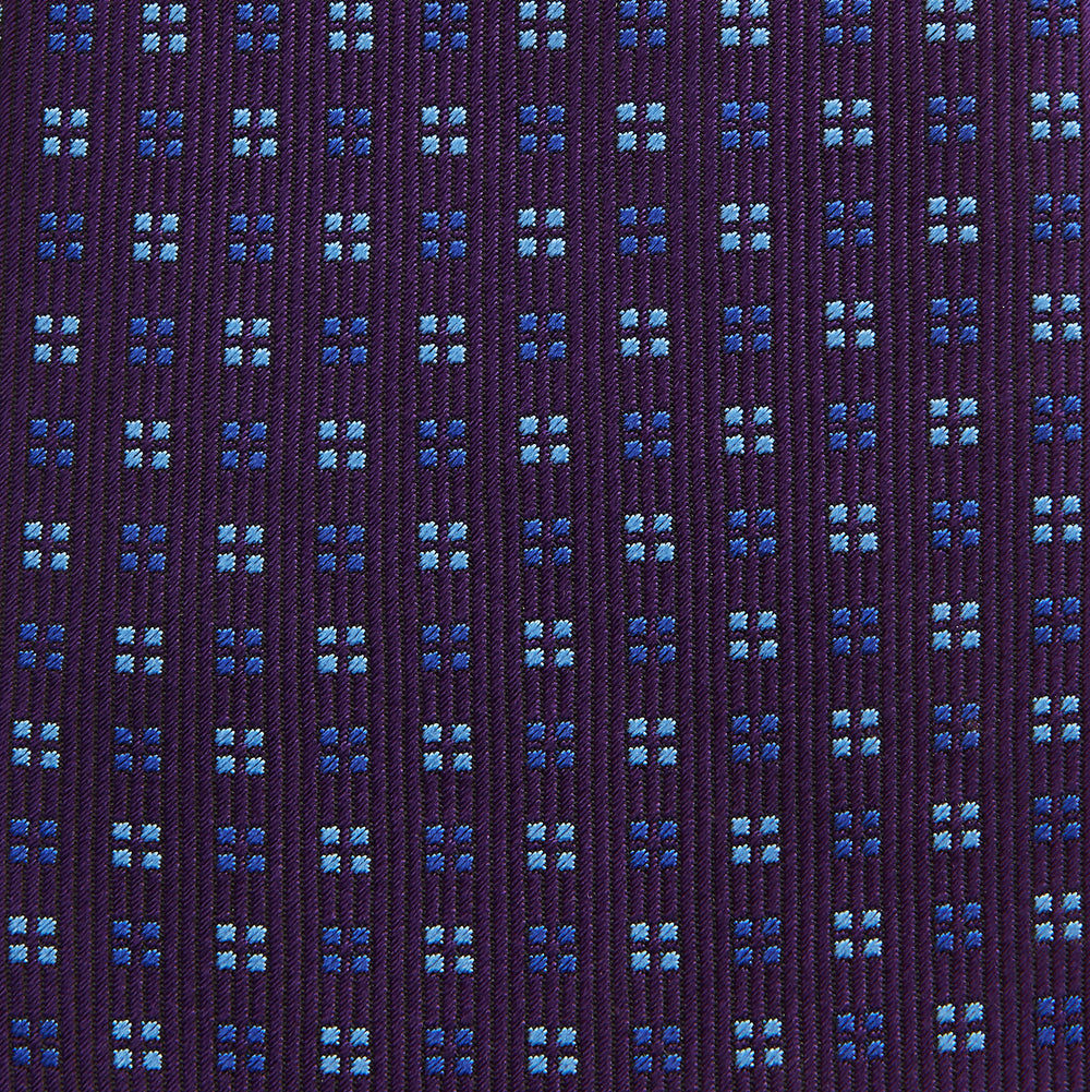MINI SQUARE SPOT PLUM BLUE TIE