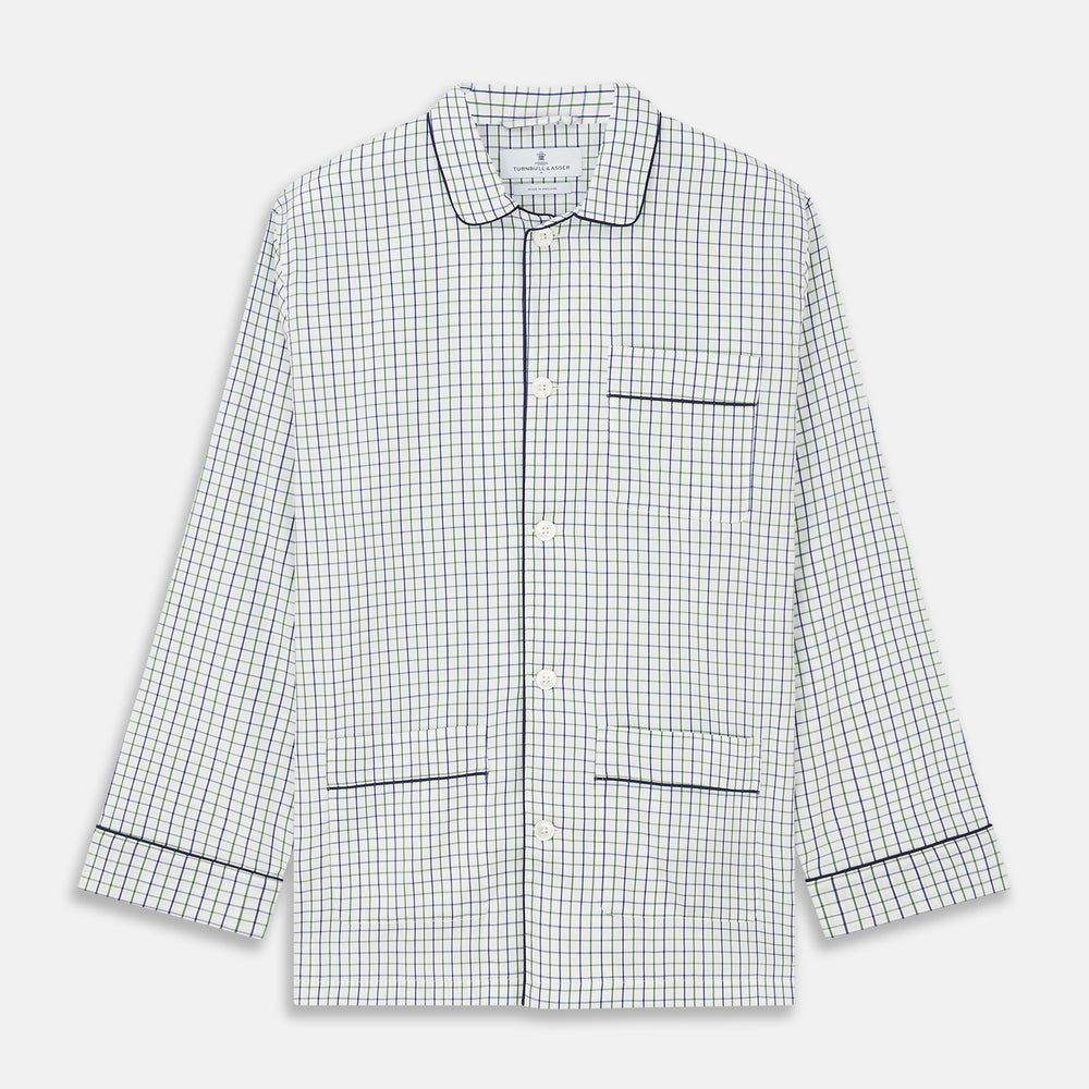 Green and Blue Check Cotton Hyde Pyjama Set